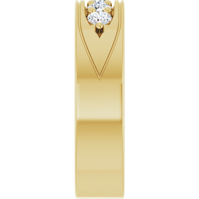 14K Gold Round Lab-Grown Diamond Accented Band - 1/2 CTW - Yellow Gold - view 9