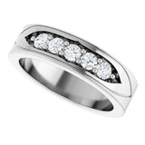 Platinum Round Lab-Grown Diamond Accented Band - 1/2 CTW - view 10