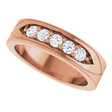 14K Gold Round Lab-Grown Diamond Accented Band - 1/2 CTW - Rose Gold - view 10