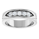 Platinum Round Lab-Grown Diamond Accented Band - 1/2 CTW - view 8