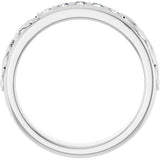 Platinum Round Lab-Grown Diamond Accented Floral Band - 1/6-1/3 CTW - view 2
