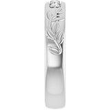 14K Gold Round Lab-Grown Diamond Accented Floral Band - 1/6-1/3 CTW - White Gold - view 4
