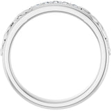 Platinum Round Lab-Grown Diamond Accented Floral Band - 1/6-1/3 CTW - view 2