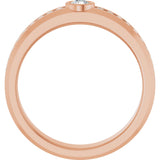 14K Gold Round Lab-Grown Diamond Accented Band - 3.4mm Stones - Rose Gold - view 2