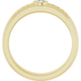 14K Gold Round Lab-Grown Diamond Accented Band - 3.4mm Stones - Yellow Gold - view 2