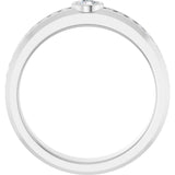 14K Gold Round Lab-Grown Diamond Accented Band - 3.4mm Stones - White Gold - view 2