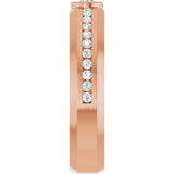 14K Gold Round Lab-Grown Diamond Accented Band - 3.4mm Stones - Rose Gold - view 4