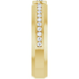 14K Gold Round Lab-Grown Diamond Accented Band - 3.4mm Stones - Yellow Gold - view 4