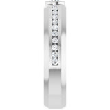 14K Gold Round Lab-Grown Diamond Accented Band - 3.4mm Stones - White Gold - view 4