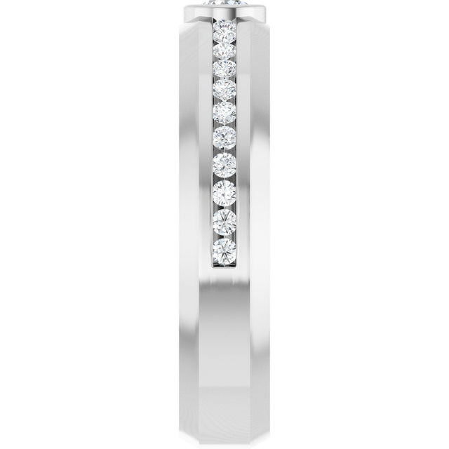 Platinum Round Lab-Grown Diamond Accented Band - 3.4mm Stones - view 4