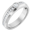 Platinum Round Lab-Grown Diamond Accented Band - 3.4mm Stones