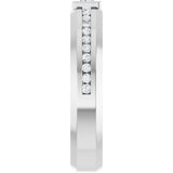 14K Gold Square Lab-Grown Diamond Accented Band - 3x3mm Stones - White Gold - view 4