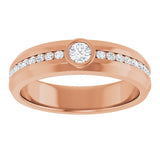 14K Gold Round Lab-Grown Diamond Accented Band - 3.4mm Stones - Rose Gold - view 3