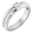 Platinum Square Lab-Grown Diamond Accented Band - 3x3mm Stones