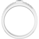 14K Gold Square Lab-Grown Diamond Accented Band - 3.5x3.5mm Stones - White Gold - view 2