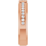 14K Gold Square Lab-Grown Diamond Accented Band - 3.5x3.5mm Stones - Rose Gold - view 4