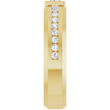14K Gold Square Lab-Grown Diamond Accented Band - 3.5x3.5mm Stones - Yellow Gold - view 4