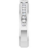 Platinum Square Lab-Grown Diamond Accented Band - 3.5x3.5mm Stones - view 4
