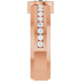 14K Gold Oval Lab-Grown Diamond Accented Band - 7x5mm Stones - Rose Gold - view 4