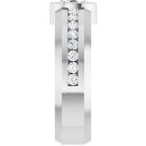 14K Gold Oval Lab-Grown Diamond Accented Band - 7x5mm Stones - White Gold - view 4