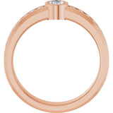 14K Gold Oval Lab-Grown Diamond Accented Band - 6x4mm Stones - Rose Gold - view 2