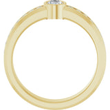 14K Gold Oval Lab-Grown Diamond Accented Band - 6x4mm Stones - Yellow Gold - view 2