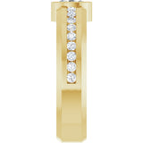 14K Gold Oval Lab-Grown Diamond Accented Band - 6x4mm Stones - Yellow Gold - view 4