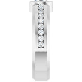 Platinum Oval Lab-Grown Diamond Accented Band - 6x4mm Stones - view 4