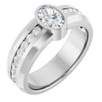 Platinum Oval Lab-Grown Diamond Accented Band - 7x5mm Stones