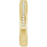 14K Gold Square Lab-Grown Diamond Accented Band - 2.5x2.5mm Stones - Yellow Gold - view 4