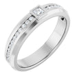Platinum Square Lab-Grown Diamond Accented Band - 2.5x2.5mm Stones