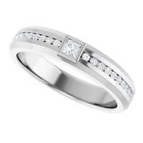 Platinum Square Lab-Grown Diamond Accented Band - 2.5x2.5mm Stones - view 5