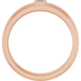 14K Gold Square Lab-Grown Diamond Accented Band - 2.5x2.5mm Stones - Rose Gold - view 2