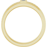 14K Gold Square Lab-Grown Diamond Accented Band - 2.5x2.5mm Stones - Yellow Gold - view 2