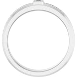 Platinum Square Lab-Grown Diamond Accented Band - 2.5x2.5mm Stones - view 2