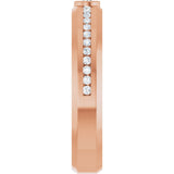 14K Gold Round Lab-Grown Diamond Accented Band - 2.5mm Stones - Rose Gold - view 4