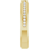 14K Gold Round Lab-Grown Diamond Accented Band - 2.5mm Stones - Yellow Gold - view 4