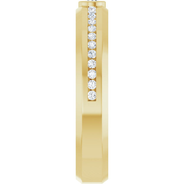 14K Gold Round Lab-Grown Diamond Accented Band - 2.5mm Stones - Yellow Gold - view 4
