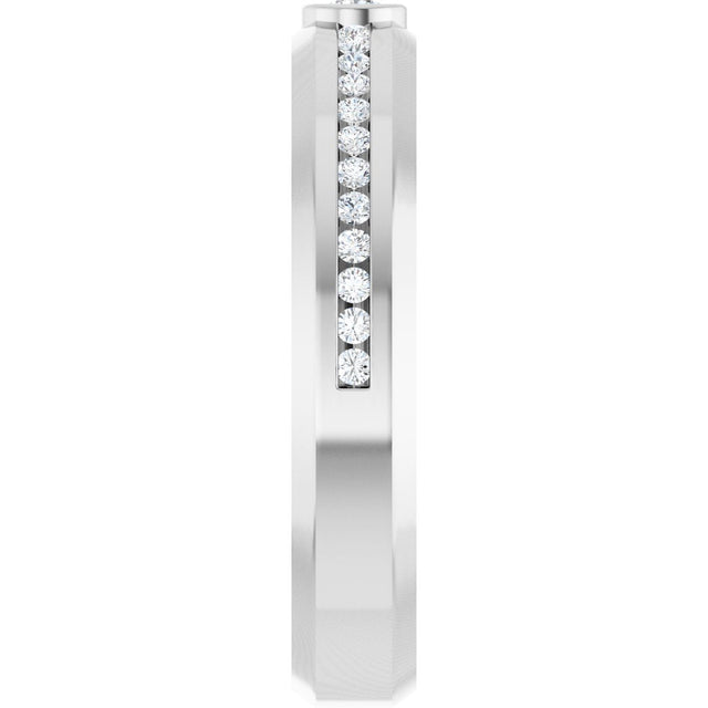 14K Gold Round Lab-Grown Diamond Accented Band - 2.5mm Stones - White Gold - view 4