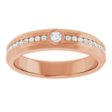 14K Gold Round Lab-Grown Diamond Accented Band - 2.5mm Stones - Rose Gold - view 3