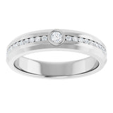 14K Gold Round Lab-Grown Diamond Accented Band - 2.5mm Stones - White Gold - view 3
