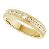 14K Gold Round Lab-Grown Diamond Accented Band - 2.5mm Stones - Yellow Gold - view 5