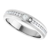 14K Gold Round Lab-Grown Diamond Accented Band - 2.5mm Stones - White Gold - view 5