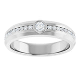 Platinum Round Lab-Grown Diamond Accented Band - 3mm Stones - view 3