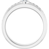 14K Gold Round Lab-Grown Diamond Accented Band - 4.1mm Stones - White Gold - view 2