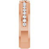14K Gold Round Lab-Grown Diamond Accented Band - 4.1mm Stones - Rose Gold - view 4