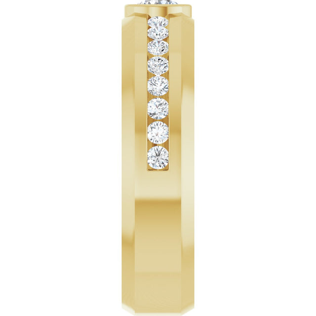 14K Gold Round Lab-Grown Diamond Accented Band - 4.1mm Stones - Yellow Gold - view 4