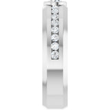 14K Gold Round Lab-Grown Diamond Accented Band - 4.1mm Stones - White Gold - view 4