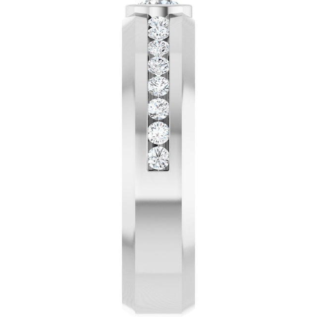 Platinum Round Lab-Grown Diamond Accented Band - 4.1mm Stones - view 4