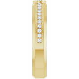 14K Gold Round Lab-Grown Diamond Accented Band - 3mm Stones - Yellow Gold - view 4